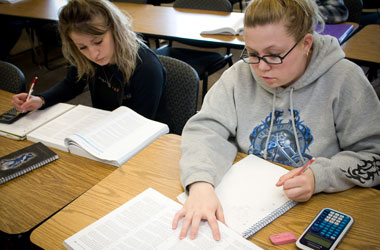 Engineering students taking test NWCCD Wyoming