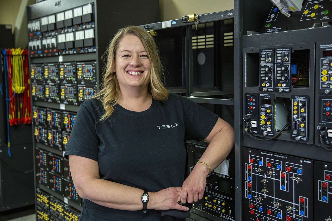 Student Testimonial Christy Porter, student testimonial, I am now at Tesla working for the electrical self perform group as a project coordinator.