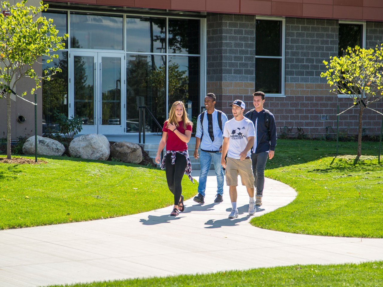 Sheridan College Student Life walking around campus