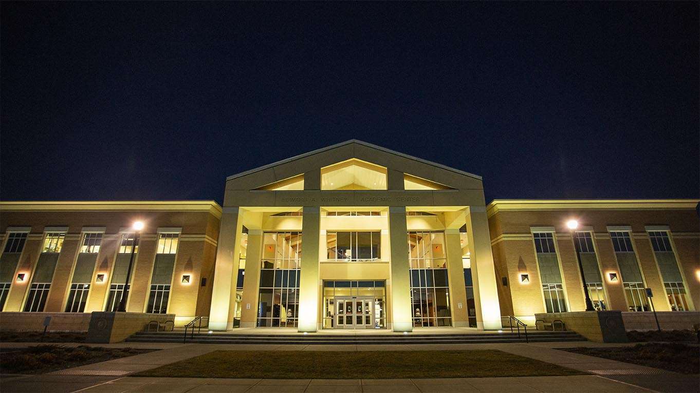 Sheridan College Campus at night