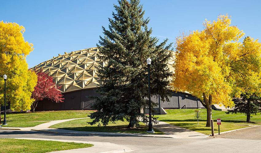 Sheridan College Dome photo in the Fall colors