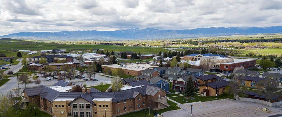 Sheridan College Campus looking towards the Bighorn Mountains