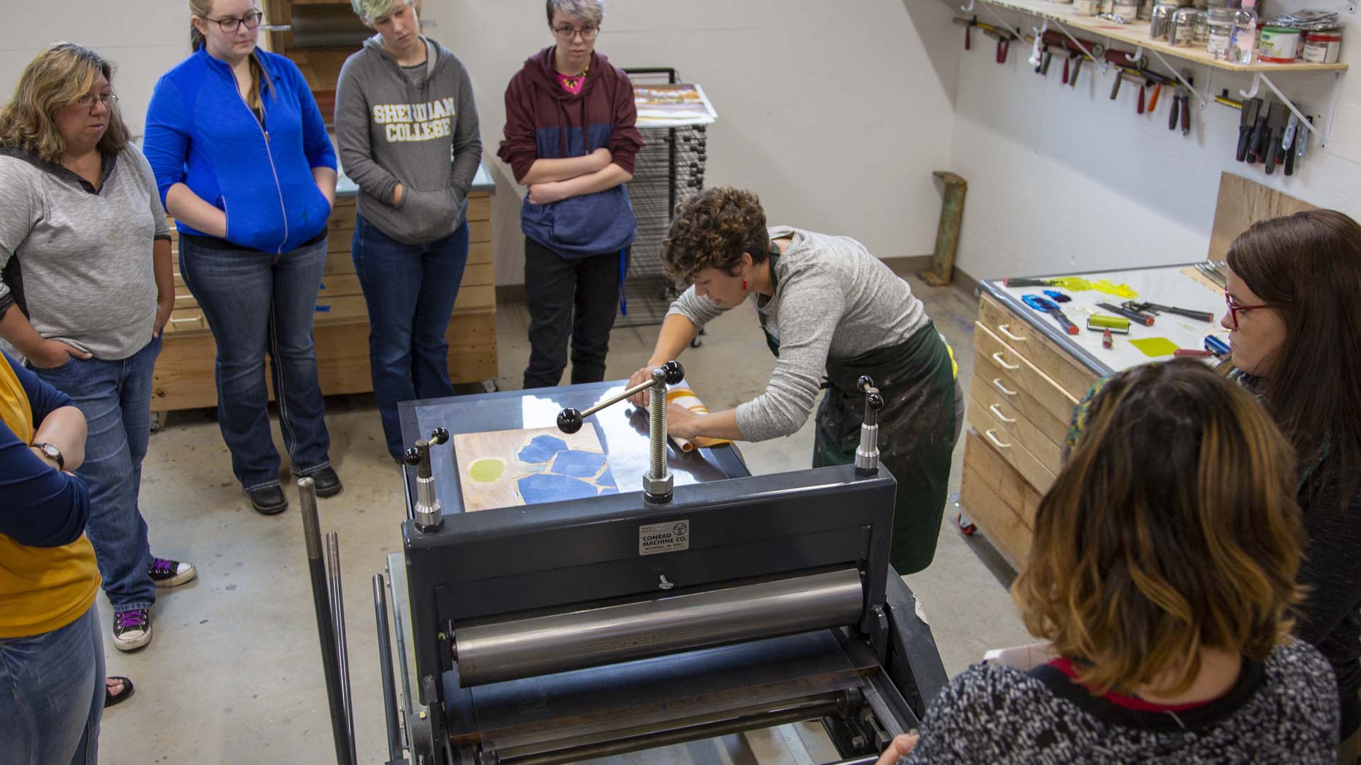 Printmaking art class at sheridan college