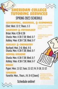Spring 2023 Tutoring Schedule