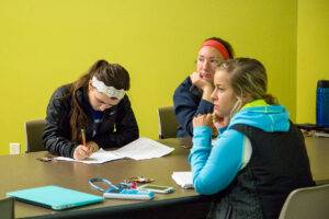 students studying together