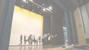 Students receiving dance instruction during Broadway Musical Theatre Intensive
