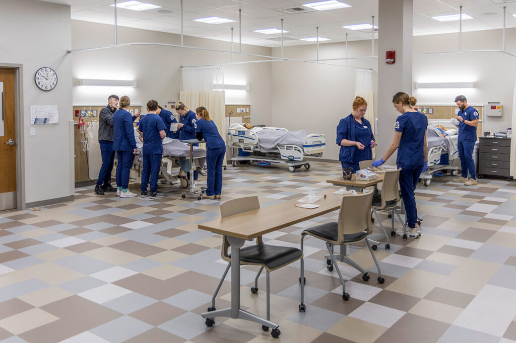 Sheridan College Nursing students in SIM lab