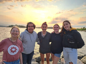 GEAR UP Wyoming-NWCCD students at Oakland Beach, Rhode Island after touring Harvard University, Brown University, Boston University, and Northeastern University.