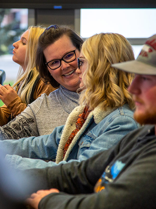 Sheridan College students in Ag Business class getting instruction from their instructor.
