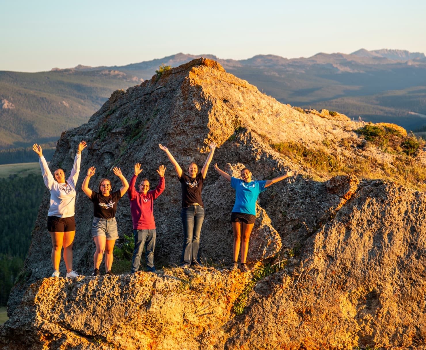 Sheridan College students on a hike in the Bighorn Mountains