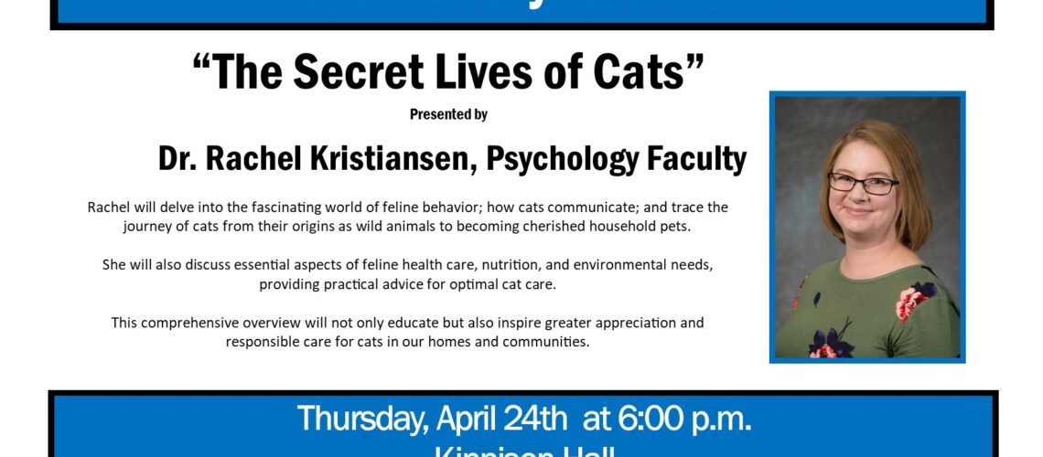 Lecture series on the secret lives of cats with dr. rachel kristiansen