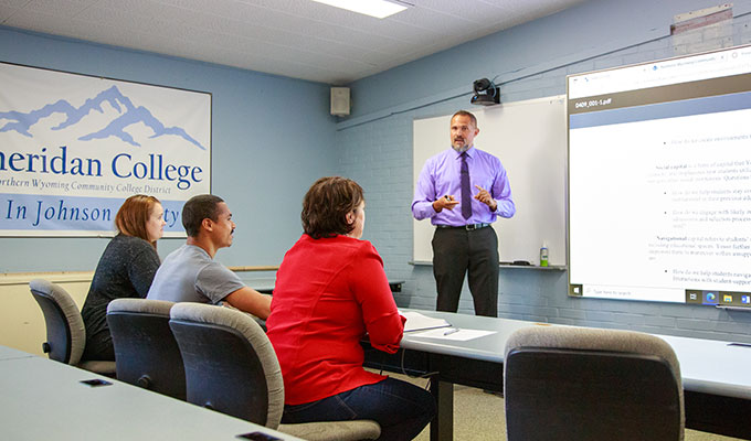 Sheridan College in Johnson County Bomber Mountain Civic Center classroom photo