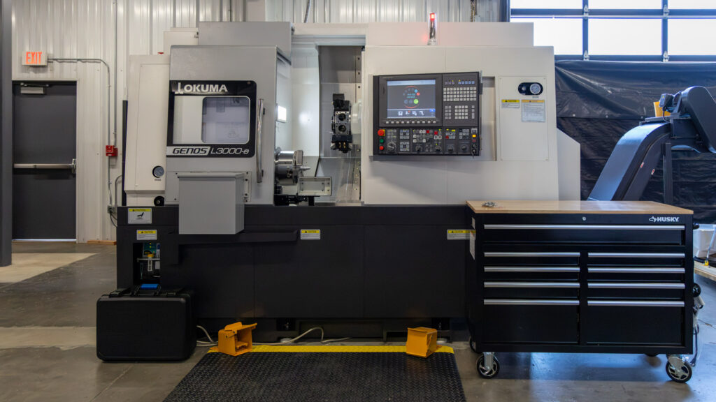 GENOS L3000-e MYW400 is a multi-axis turning center with live tooling, Y-axis, and sub-spindle capability for done-in-one manufacturing 

10" Main Chuck | 3,800 RPM Main Spindle | 30/20 HP | 6" Sub-Spindle | 6,000 RPM | 10/7.4 HP | 12-Station Live Tool Turret | Y-Axis | W-Axis | Ø15.35" Max Turning Diameter | OSP-P300LA-e Control 