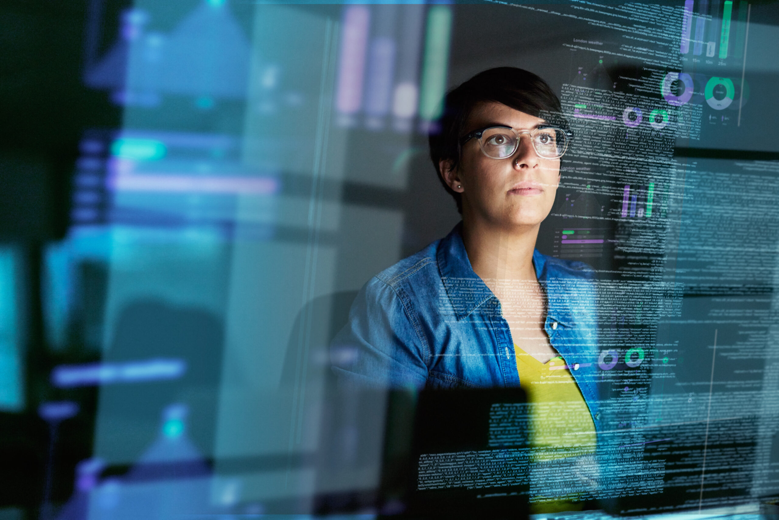 IT Support Technician scanning her screen