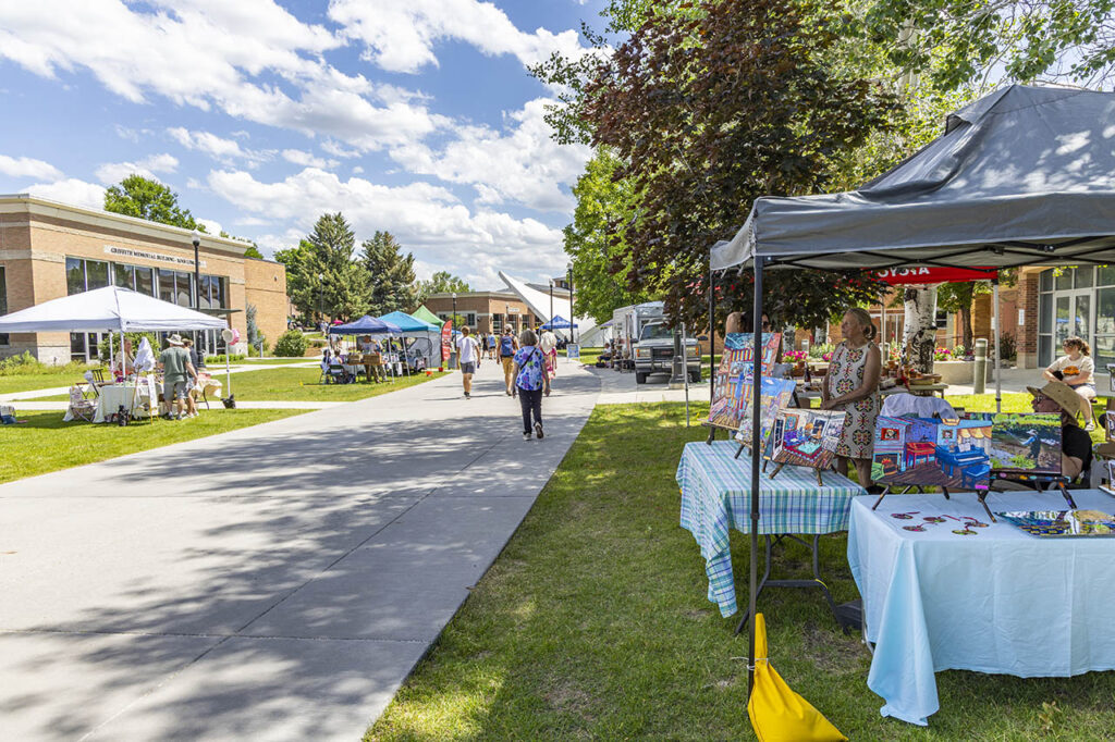 Artist booths at the Music on the Mall festival at Sheridan College