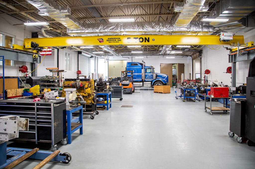 Photo of the Sheridan College Diesel Technology lab