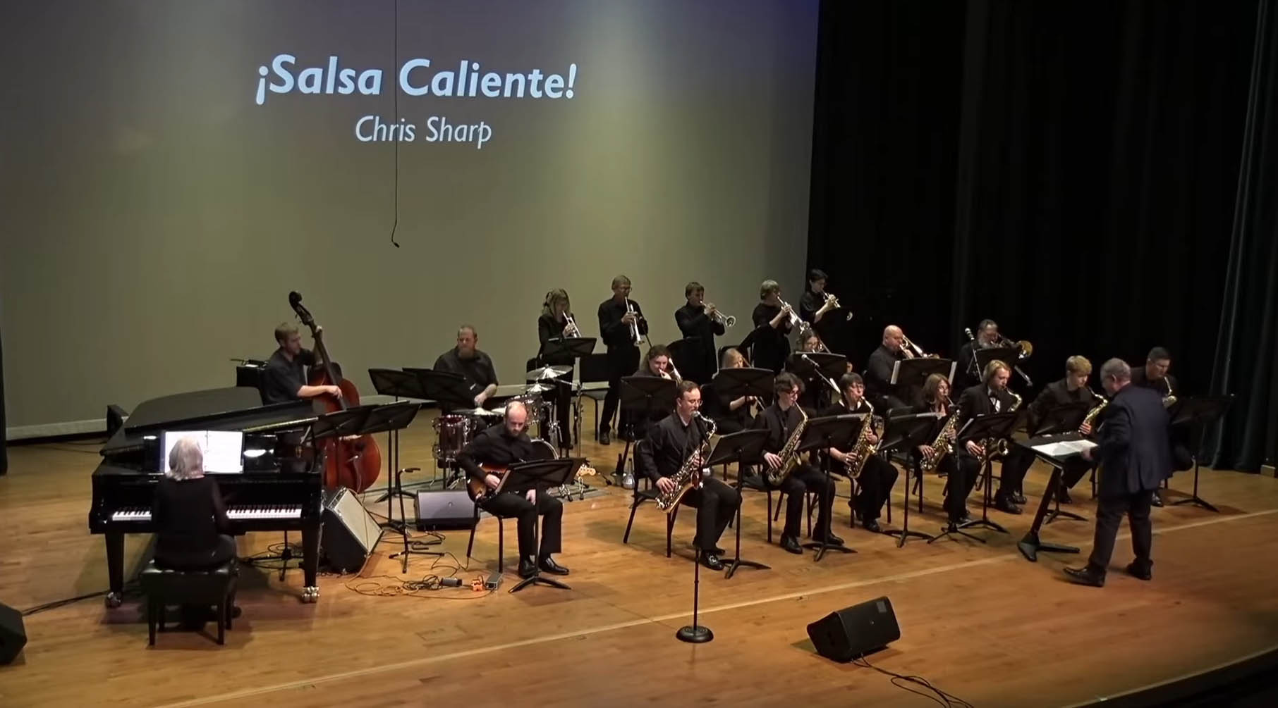 Jazz band on stage in Kinnison Hall