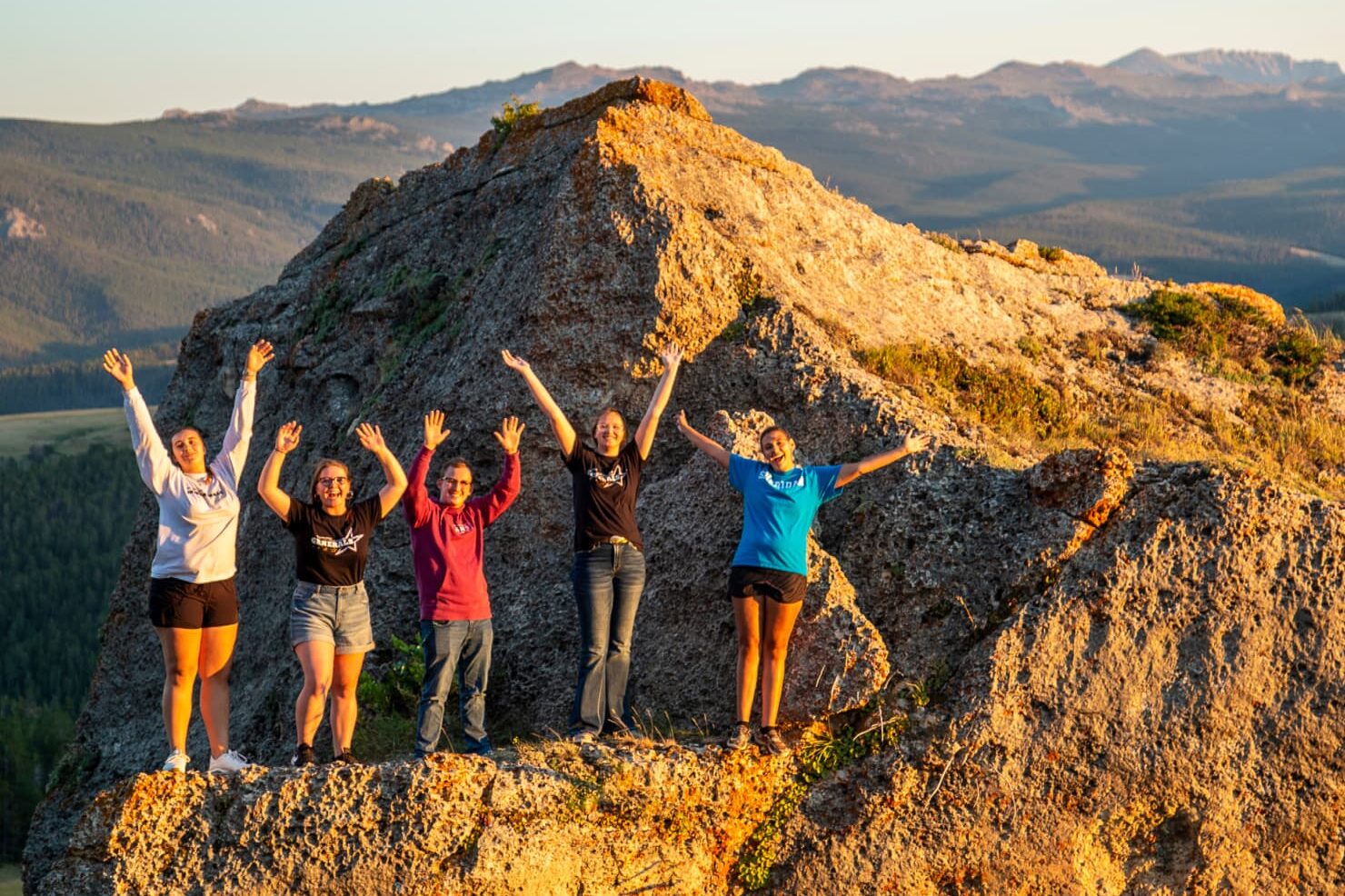 Sheridan College students on a hike in the Bighorn Mountains