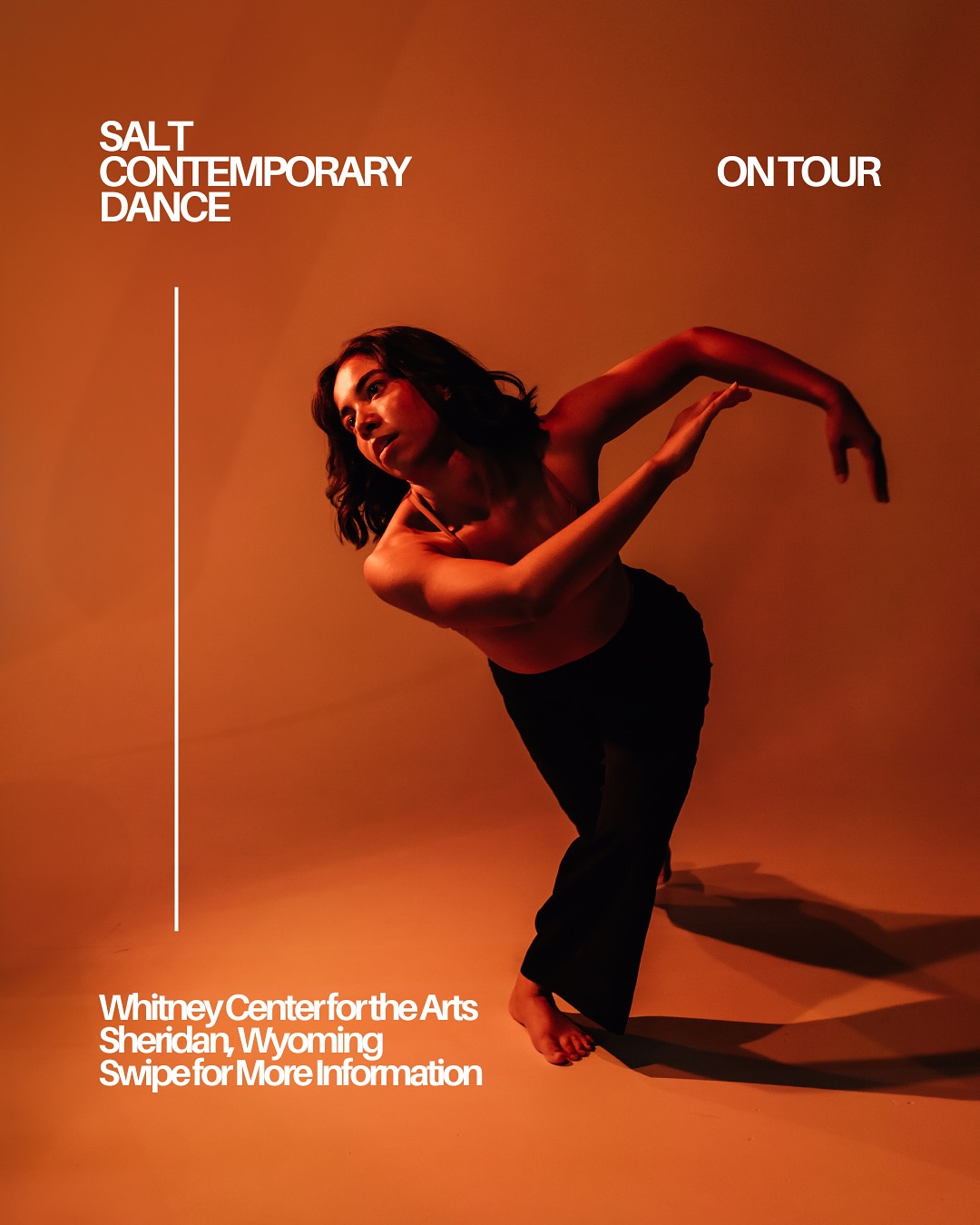 image of a dancer in orange light and background