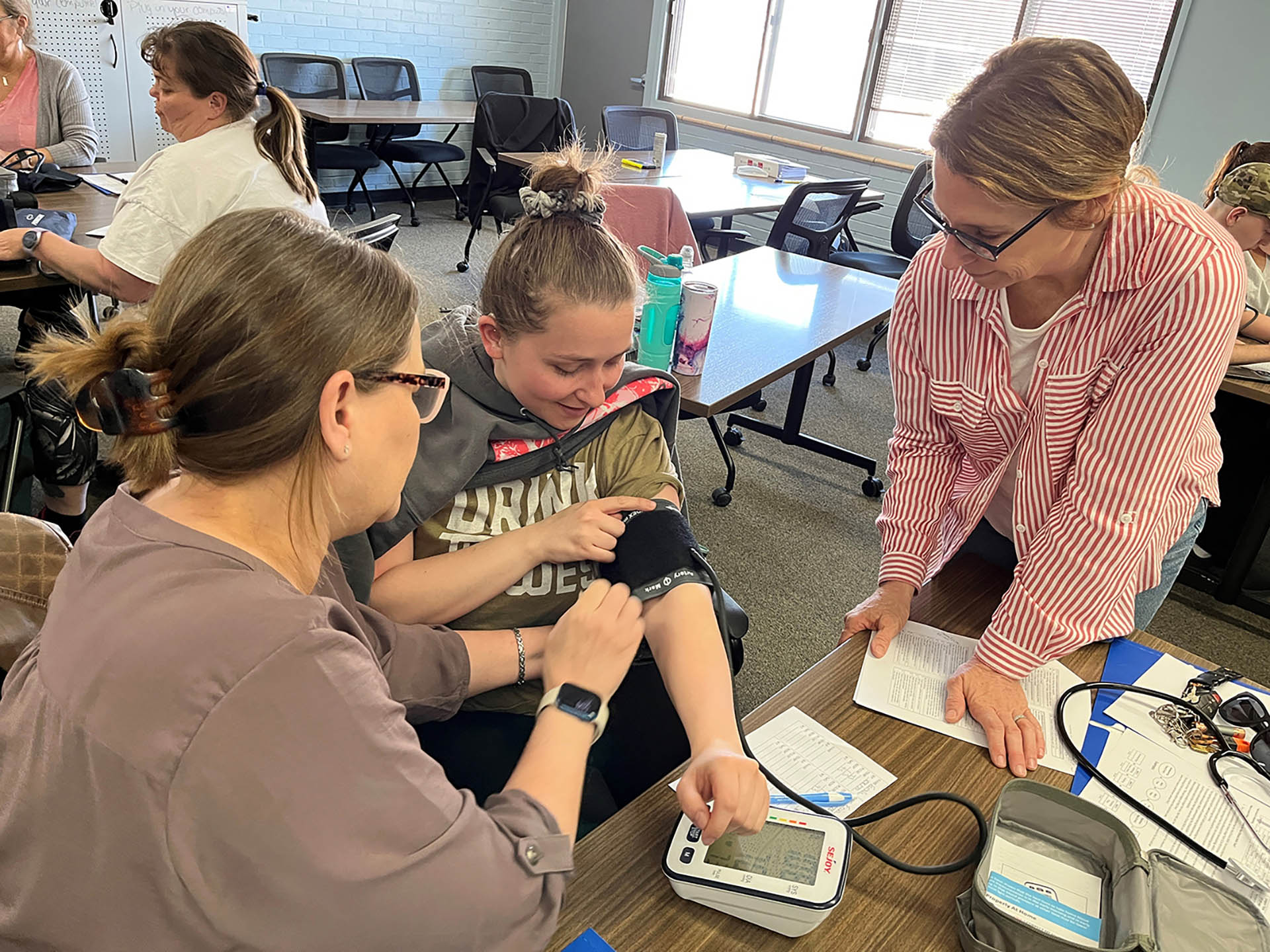 Students in the certified nursing assistant program at Sheridan College in Johnson County