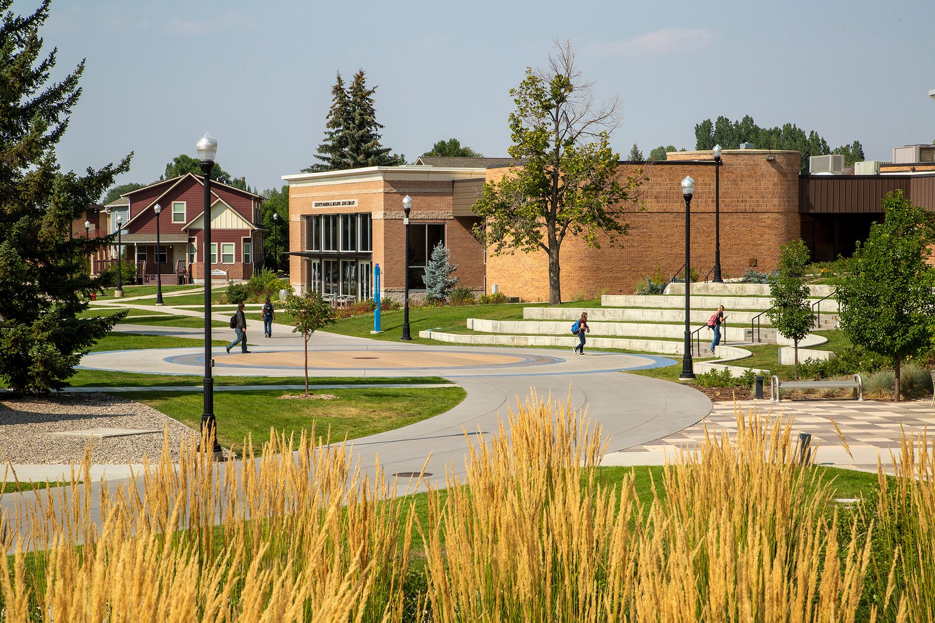 Sheridan College campus showing the Whitney Mall.