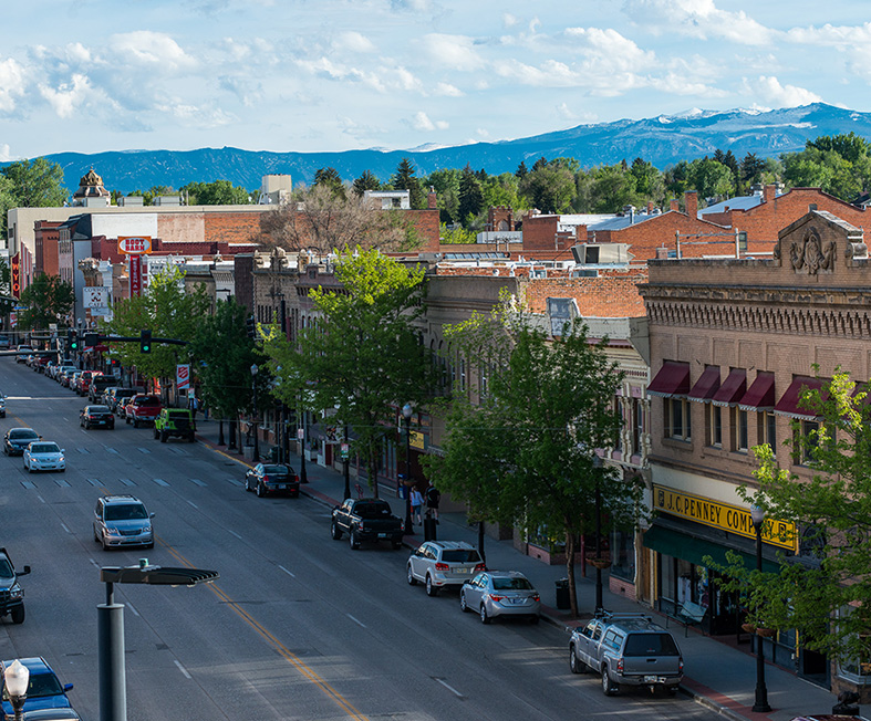 Sheridan Main Street in Wyoming