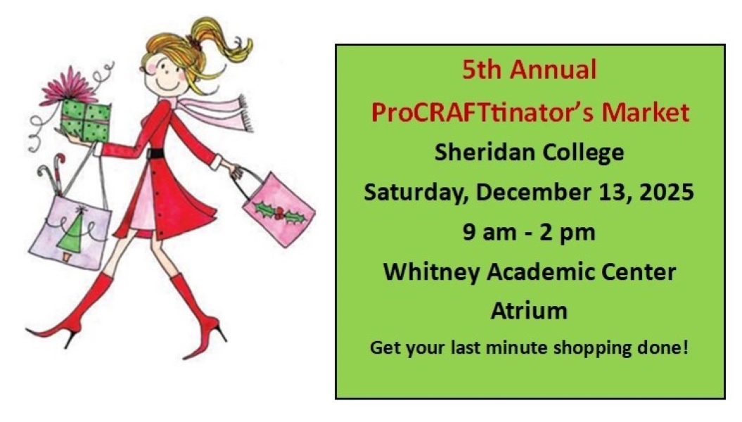 Graphic detailing the ProCRAFTinators Market at Sheridan College