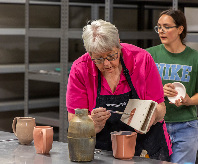 Sheridan College Community Interest class with State Clay glazing ceramics.