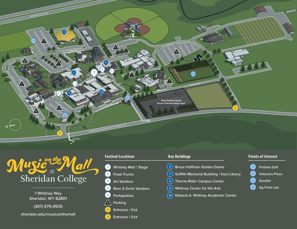 Map of campus for Music on the Mall