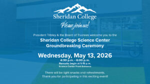 Science Center Groundbreaking event banner.