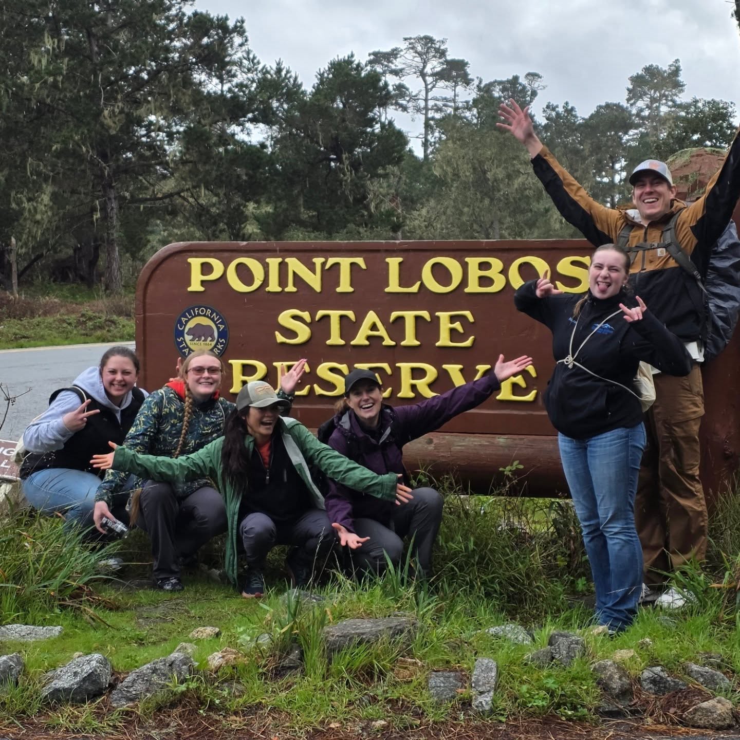 Range club students at Point Lobos State Natural Reserve sign