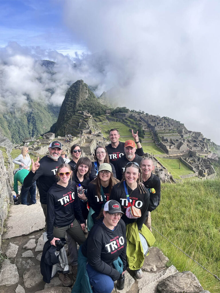 Sheridan College TRIO students pose for a photo at Machu Picchu