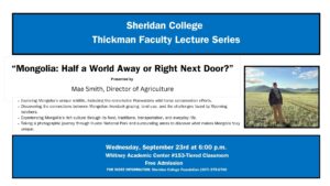 Thickman Lecture graphic for lecture about Mongolia
