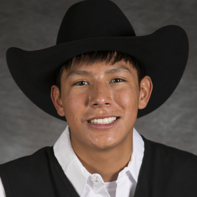 Head shot of rodeo athlete Niyol Medicine Bull