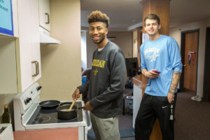 Sheridan College Student Life South Hall Sebastian and Jair in the Kitchen