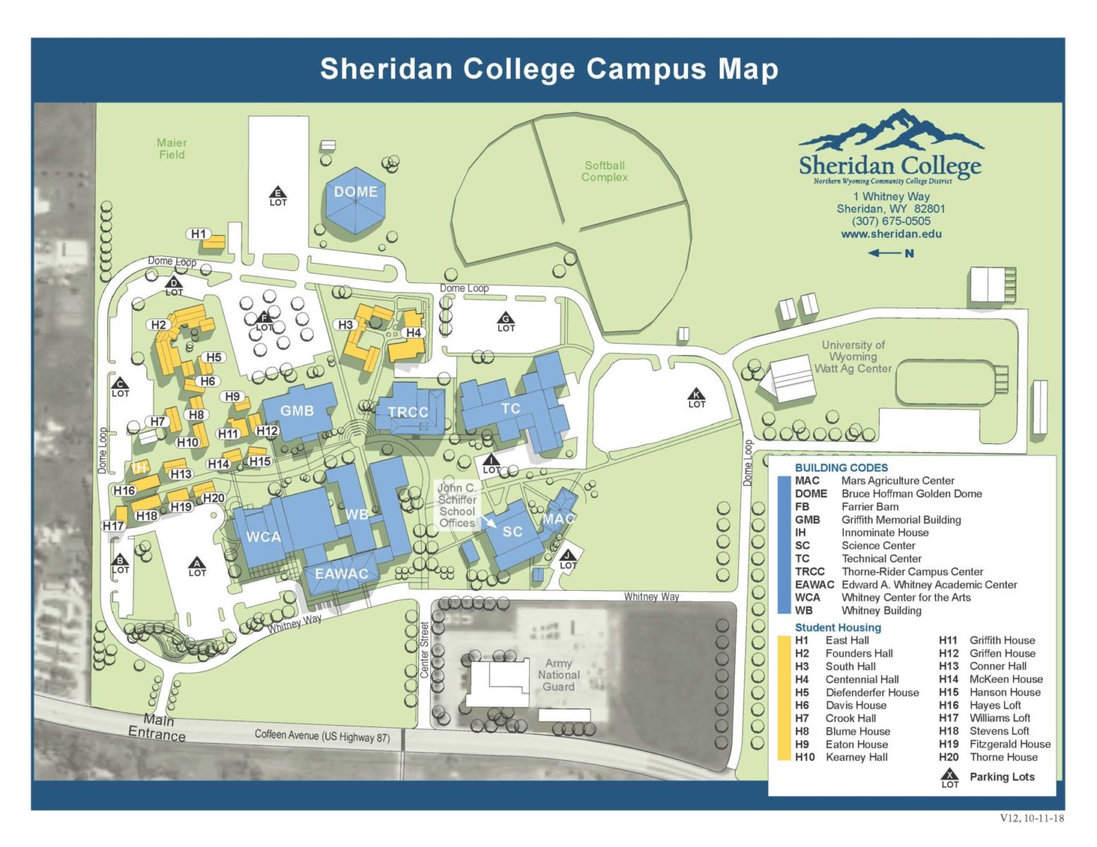 University Of Wyoming Campus Map Campus-Map-Sheridan-College-Wyoming