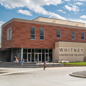The outside of the Whitney Center for the Arts building on Sheridan College campus.